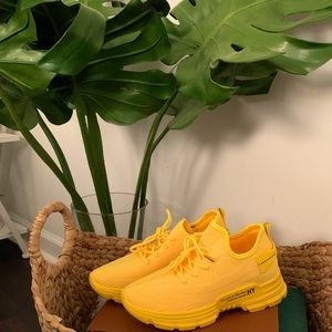 Yellow Mesh Sneakers